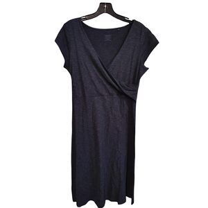 Toad&Co Women's Dark Blue‎ Medium Faux Wrap Dress